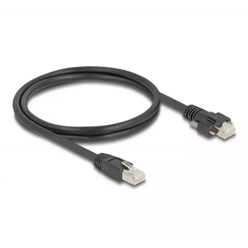 DeLOCK kabelis RJ45 kištukas – RJ45 kištukas 1 m Cat.6A S/FTP juodas