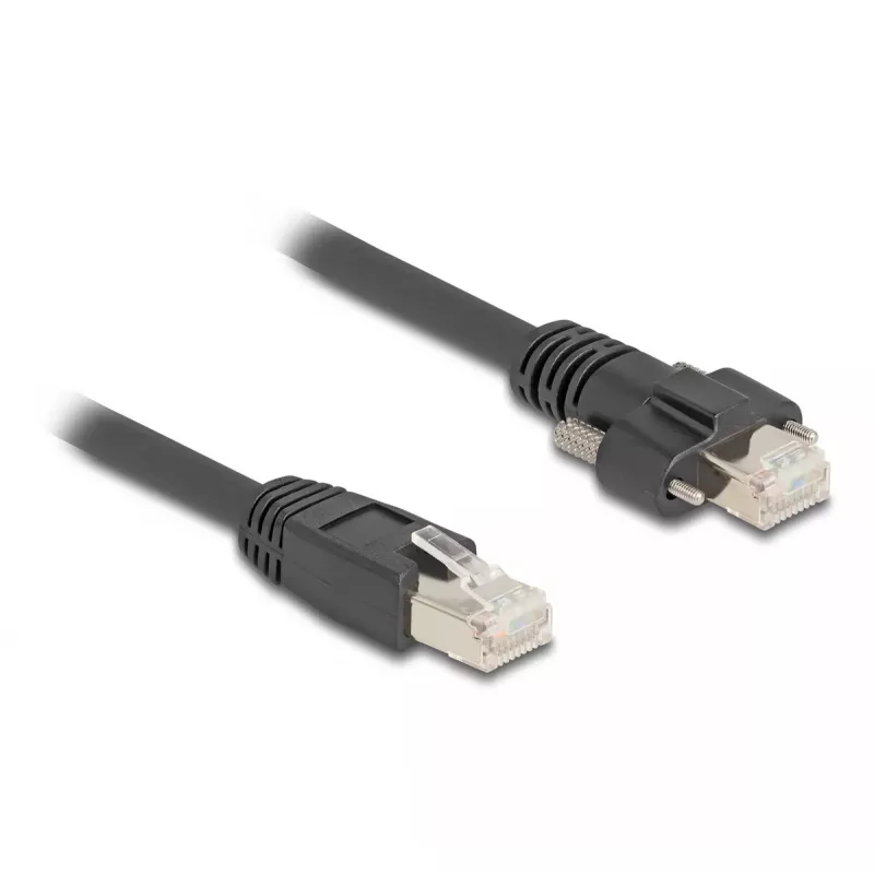 DeLOCK kabelis RJ45 kištukas – RJ45 kištukas 1 m Cat.6A S/FTP juodas