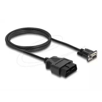 DELOCK adapterinis laidas OBD‑2 kištukas – DB‑9 lizdas, Cat5e, juodas, 1,15 m
