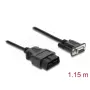 DELOCK adapterinis laidas OBD‑2 kištukas – DB‑9 lizdas, Cat5e, juodas, 1,15 m