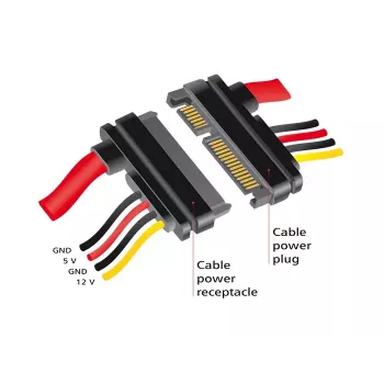 SATA kabelis DeLOCK 83804 1m SATA 22 kontaktų juoda raudona geltona