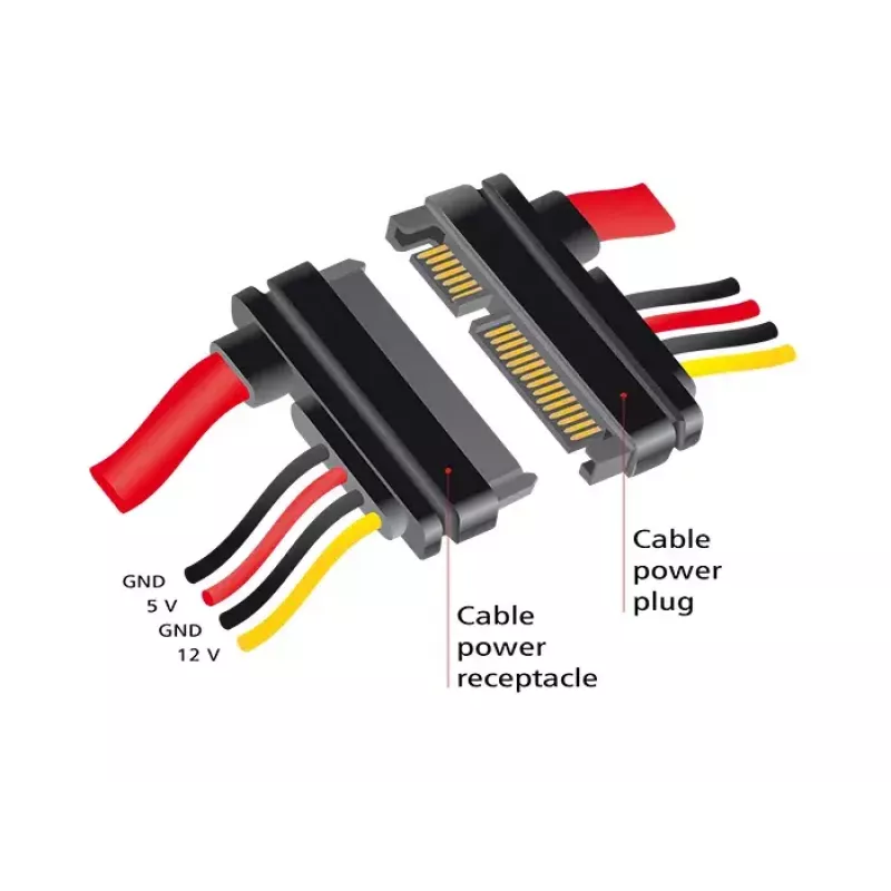 SATA kabelis DeLOCK 83804 1m SATA 22 kontaktų juoda raudona geltona