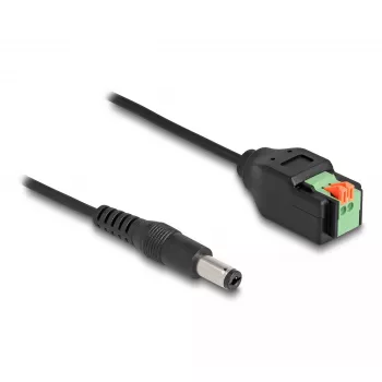 DeLOCK DC kabelis 2,1 x 5,5 mm kištukas į 2 kontaktų gnybtų bloko adapterį 15 cm
