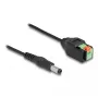 DeLOCK DC kabelis 2,1 x 5,5 mm kištukas į 2 kontaktų gnybtų bloko adapterį 15 cm