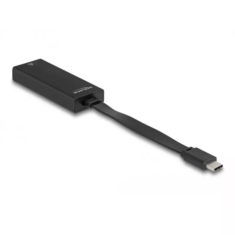 DeLOCK 66246 kabelio lyties keitiklis RJ-45 USB C Juodas 0.09 m