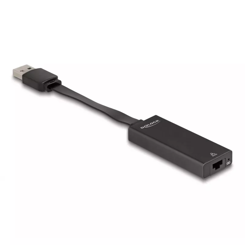 DeLOCK 66245 kabelio lyčių keitiklis USB Type-A RJ-45 juodas 0,09 m