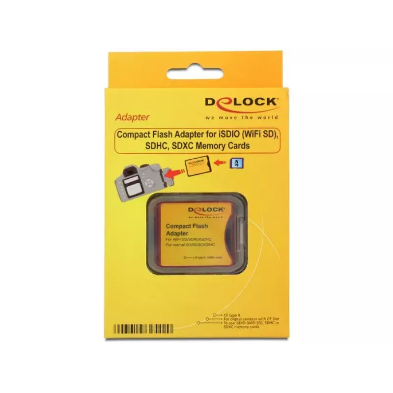 Delock 62542 kortelių adapteris SD/SDHC/SDXC į CompactFlash