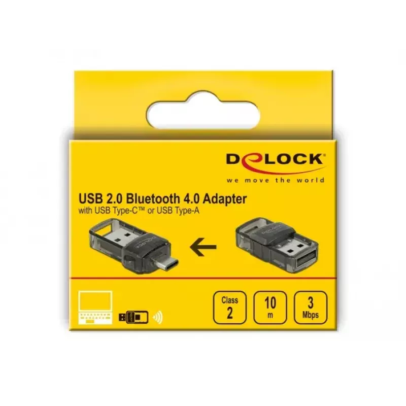 „Bluetooth“ adapteris DELOCK USB 2.0 4.0 2 viename Type-C Type-A