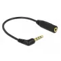 Garsinis kabelis DeLOCK 0,175 m 3,5 mm / 2,5 mm juodas