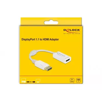 Adapteris DisplayPort 1.1 kištukas į HDMI lizdą pasyvus baltas DeLOCK 61015
