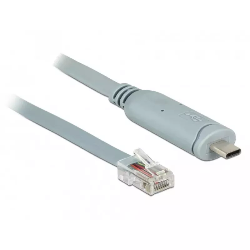 Serijinis kabelis DeLOCK 89917 USB 2.0 Type-C RJ45 Pilkas 0.5m