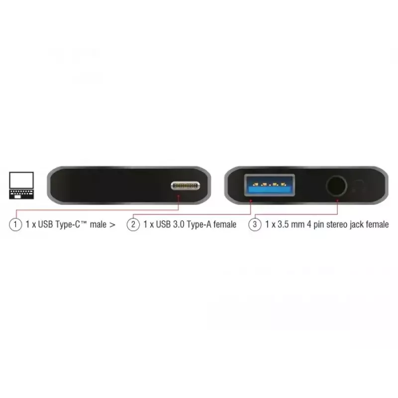 Laptop Dock DeLOCK 63965 antracitas