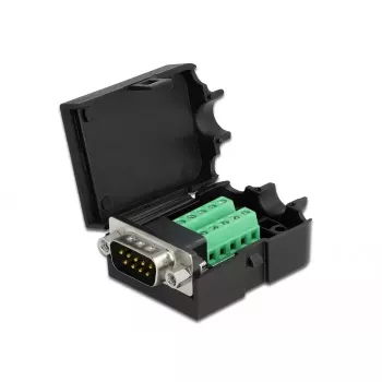 Laidų jungtis DeLOCK 66264 Sub-D 9 10 kontaktų gnybtų blokas Juoda