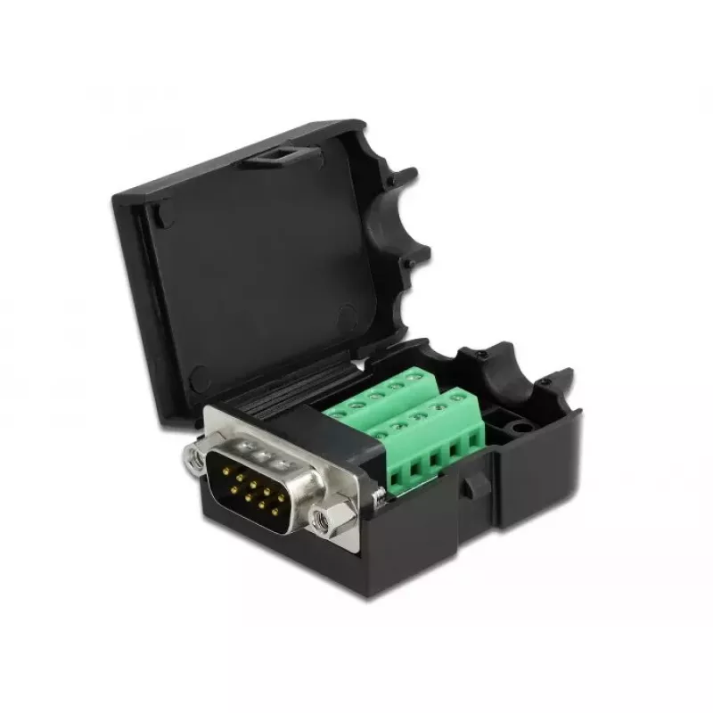 Laidų jungtis DeLOCK 66264 Sub-D 9 10 kontaktų gnybtų blokas Juoda
