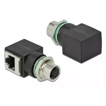 jungčių adapteris DeLOCK 66314 M12 RJ45 juodas