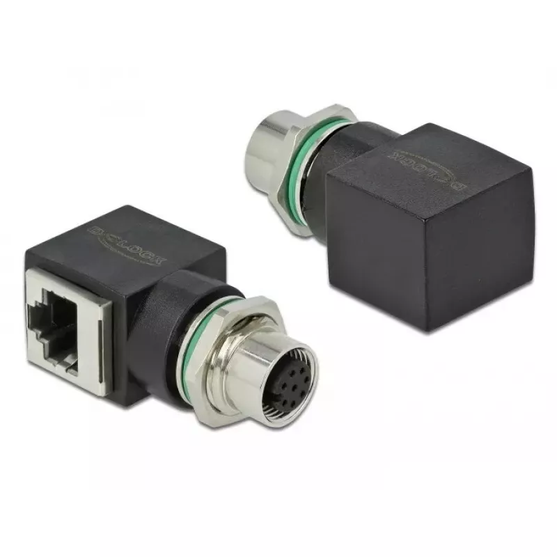 jungčių adapteris DeLOCK 66314 M12 RJ45 juodas
