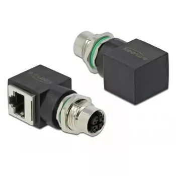Jungiamasis adapteris DeLOCK 66316 M12 RJ45 juoda
