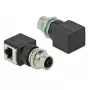 Jungiamasis adapteris DeLOCK 66316 M12 RJ45 juoda