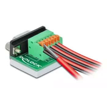DeLOCK 66557 adapteris D-Sub9 (mot.) į gnybtų bloką su mygtuku
