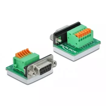 DeLOCK 66557 adapteris D-Sub9 (mot.) į gnybtų bloką su mygtuku