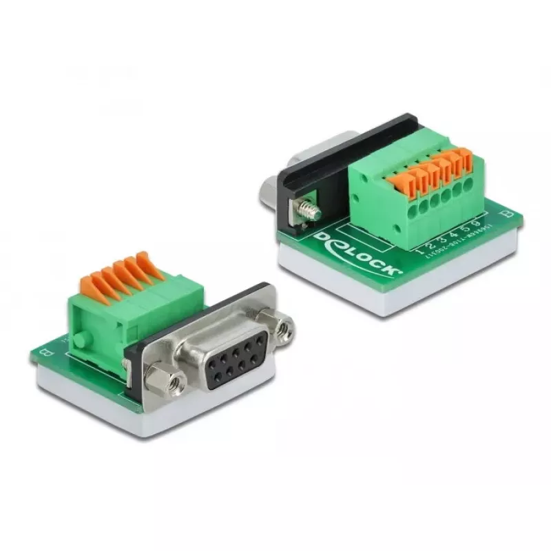 DeLOCK 66557 adapteris D-Sub9 (mot.) į gnybtų bloką su mygtuku