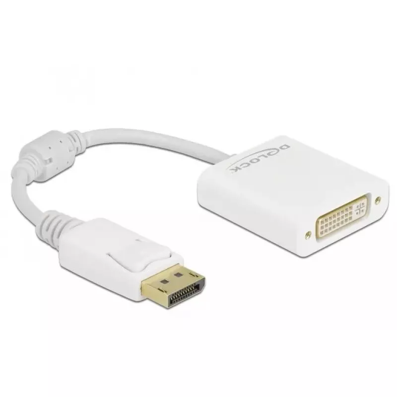 Adapteris DisplayPort 1.1 tėvas – DVI motina pasyvus baltas DeLOCK 61010