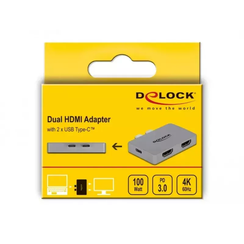 Dual HDMI Adapter DeLOCK 64123, skirtas MacBook