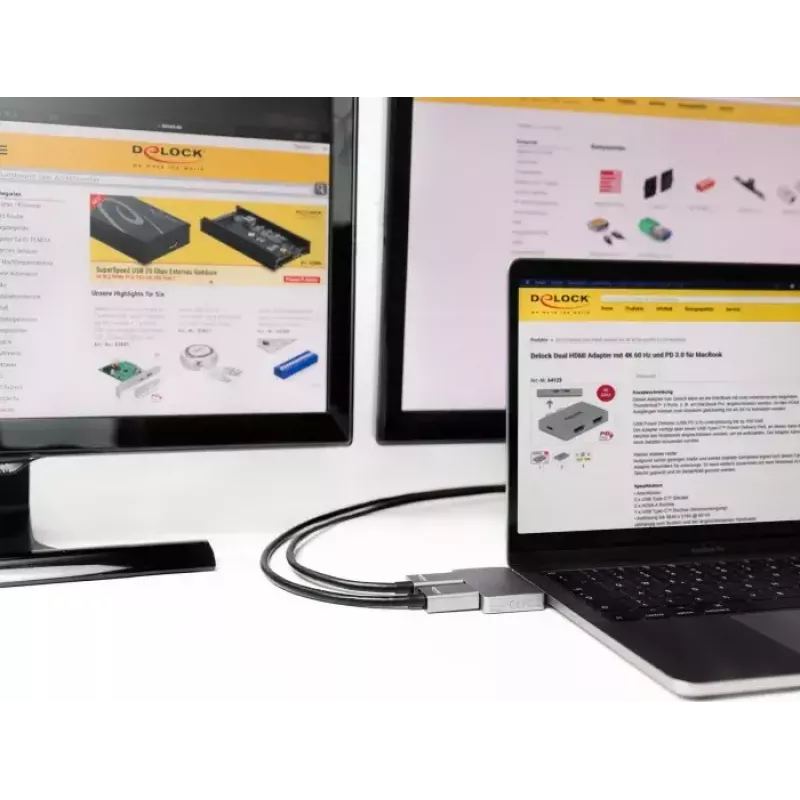 Dual HDMI Adapter DeLOCK 64123, skirtas MacBook