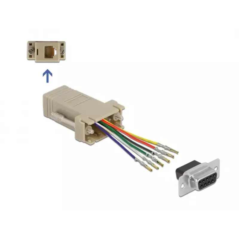 Surinkimo rinkinys D-Sub 9 kontaktų lizdas į RJ12 6P/6C DeLOCK 66759