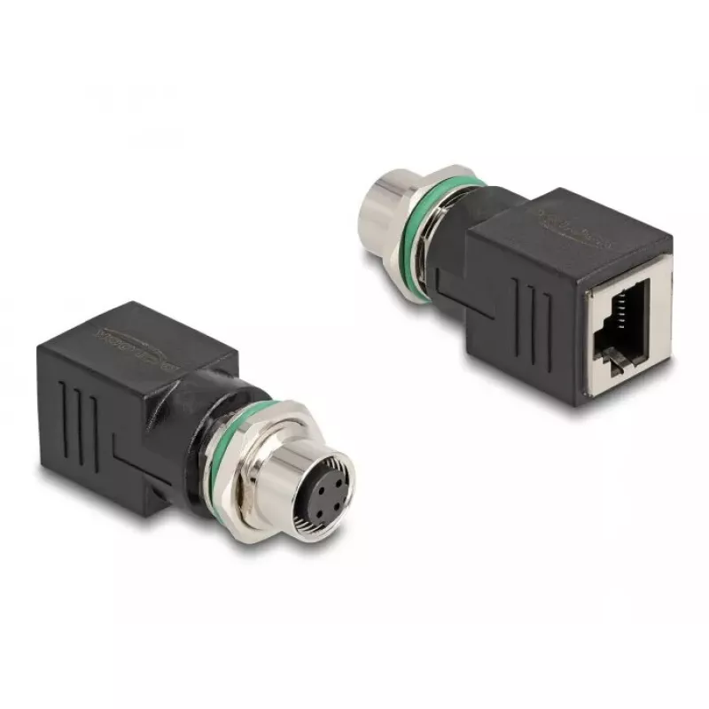 DeLOCK M12 adapteris D koduotas 4 kontaktų lizdas RJ45 lizdui tiesus