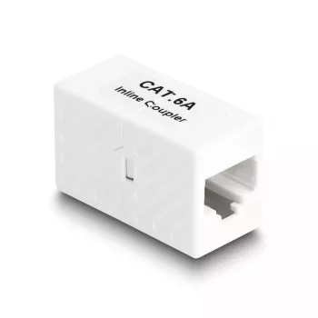 Tinklo kabelis DeLOCK Adapteris RJ45 lizdas prie RJ45 lizdo Cat.6A UTP 1m Baltas