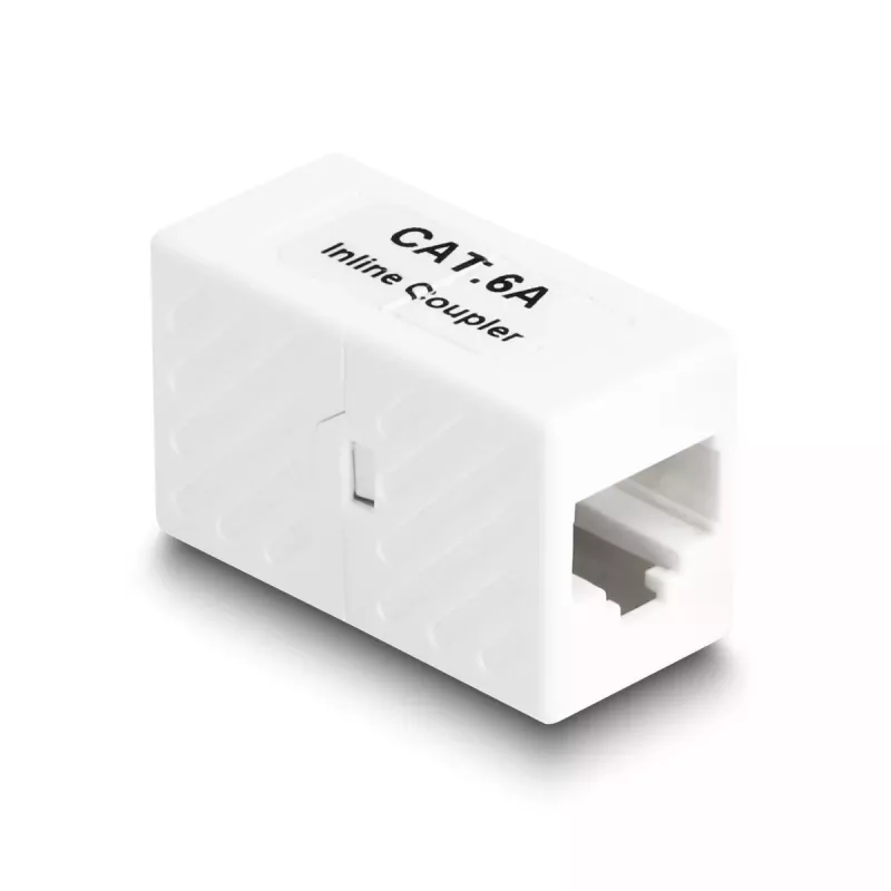 Tinklo kabelis DeLOCK Adapteris RJ45 lizdas prie RJ45 lizdo Cat.6A UTP 1m Baltas