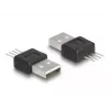 DeLOCK adapteris USB 2.0 Type-A kištukas 4 kontaktų juoda sidabrinė 5V