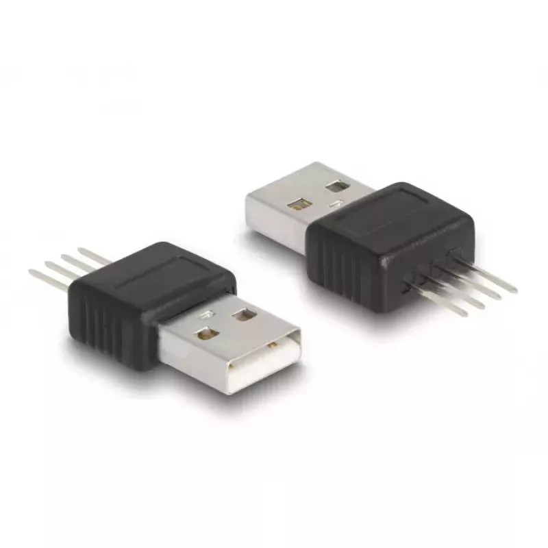DeLOCK adapteris USB 2.0 Type-A kištukas 4 kontaktų juoda sidabrinė 5V