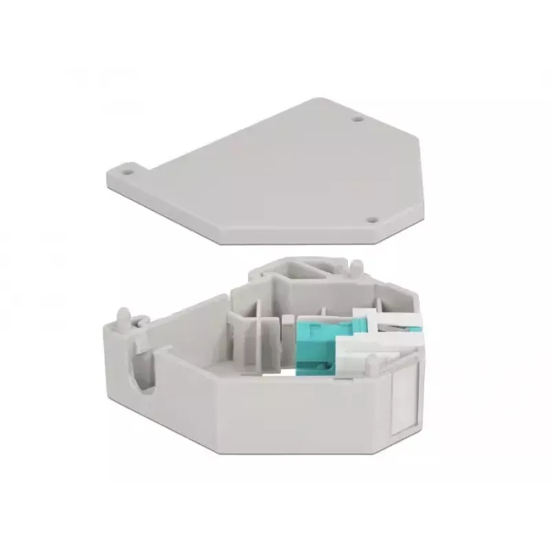 Keystone modulis DELOCK 87173 — SC į SC dvipusis, aqua/pilka/balta, 60,1×59,4×21,6 mm