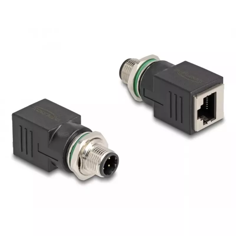 DeLOCK 60061 kabelio lyties keitiklis M12 RJ-45 juodas