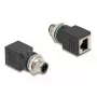 DeLOCK 60061 kabelio lyties keitiklis M12 RJ-45 juodas