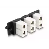 “DeLOCK” “Keystone” adapterio skydelis 6 prievadų juodas plokščias RJ-45