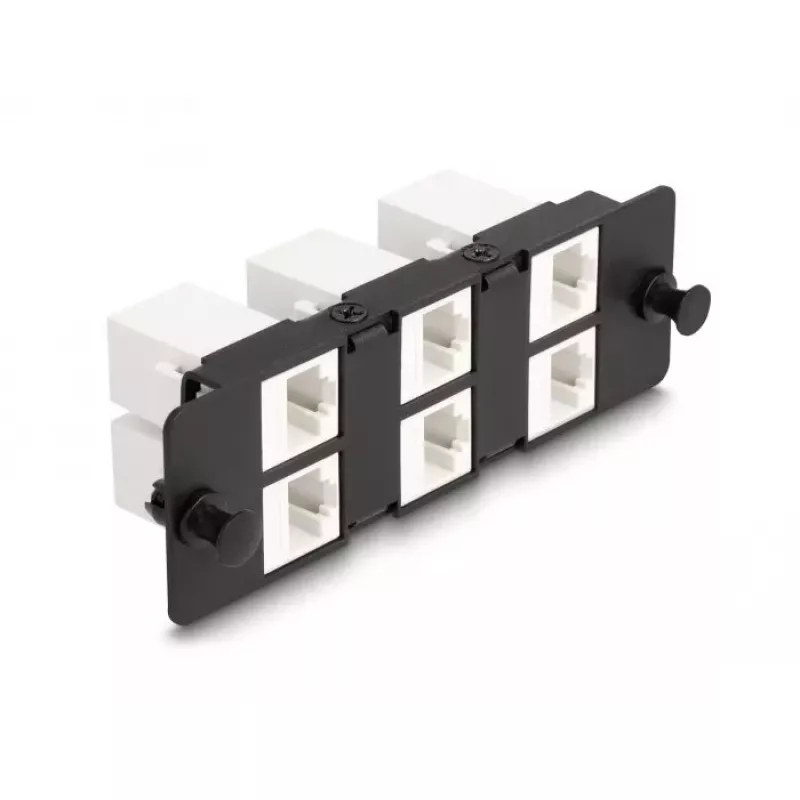“DeLOCK” “Keystone” adapterio skydelis 6 prievadų juodas plokščias RJ-45