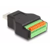 DeLOCK USB 3.2 Gen 1 Type-A kištukas į gnybtų bloko adapterį su mygtuku