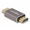 DeLOCK HDMI adapteris, vyriška į vyrišką, 8K 60 Hz, pilkas metalinis