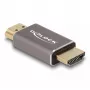 DeLOCK HDMI adapteris, vyriška į vyrišką, 8K 60 Hz, pilkas metalinis