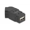 “DeLOCK” USB 2.0 A tipo panelinis montavimas, lizdas į lizdą, 45° kampu, juodas
