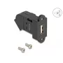 “DeLOCK” USB 2.0 A tipo panelinis montavimas, lizdas į lizdą, 45° kampu, juodas