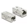 Adapter Coupler RJ45 jack-to-jack Cat.6A metal — DELOCK, plokščias, sidabrinis, 15,6×33,1×13,1 mm