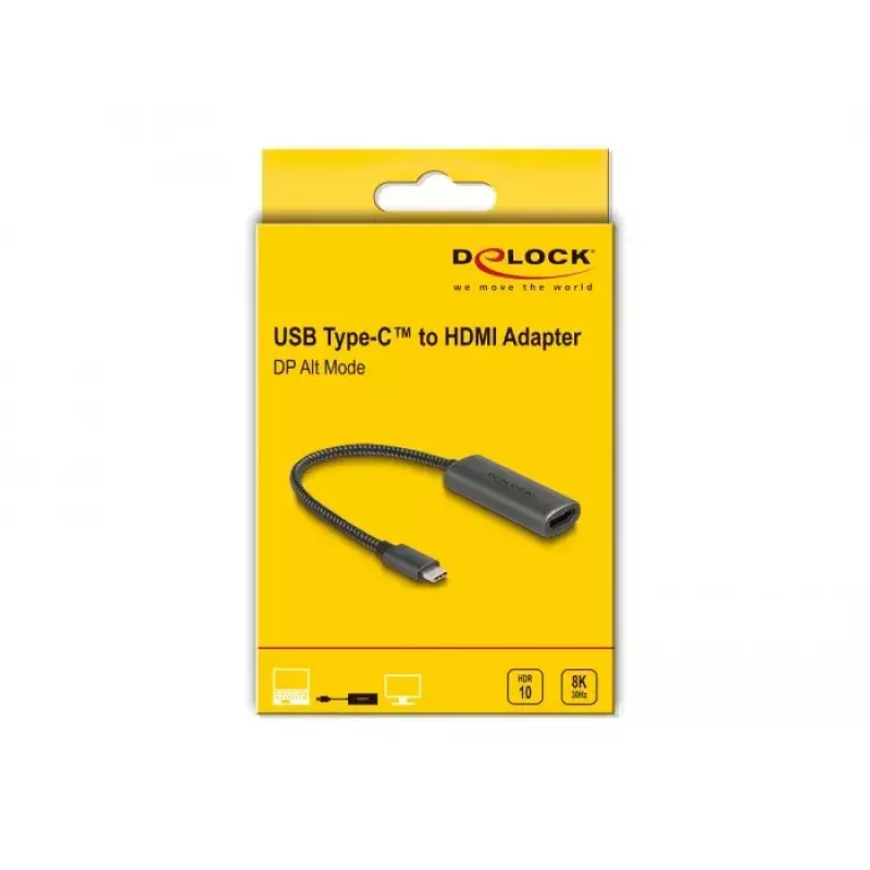 Vaizdo kabelio adapteris DeLOCK 64229 0,2 m USB Type-C į HDMI juodas