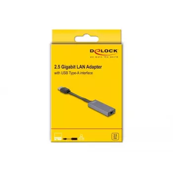 DeLOCK 66247 kabelio jungčių adapteris RJ-45 USB A pilkas 0,09 m