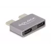 DeLOCK adapteris USB 40 Gbps USB Type-C 2 x kištukas į 2 x lizdą prievadų apsauga metalinis