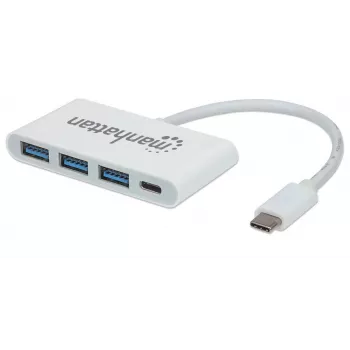 Manhattan USB-C dokas / šakotuvas, prievadai (x4): USB-A (x3) ir USB-C, 5 Gb/s (USB 3.2 Gen1, dar vadinama USB 3.0), su maitinimo tiekimu (60 W) į USB-C prievadą (pastaba: reikia papildomo USB-C sieninio įkroviklio ir USB-C kabelio), universalus visiems įrenginiams, „SuperSpeed USB“, 3 metų garantija