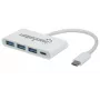 Manhattan USB-C dokas / šakotuvas, prievadai (x4): USB-A (x3) ir USB-C, 5 Gb/s (USB 3.2 Gen1, dar vadinama USB 3.0), su maitinimo tiekimu (60 W) į USB-C prievadą (pastaba: reikia papildomo USB-C sieninio įkroviklio ir USB-C kabelio), universalus visiems įrenginiams, „SuperSpeed USB“, 3 metų garantija